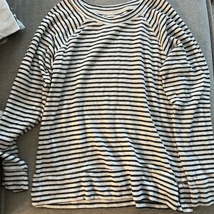 Maurices Black and White Striped Knit Top